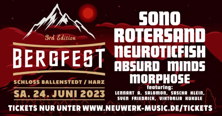 Flyer zur Promo für das dritte BERGFEST in Ballenstedt/ Harz mit allen vertretenen Bands. Dort wird auch "All Comes Back To You" seine Live- Premiere feiern.